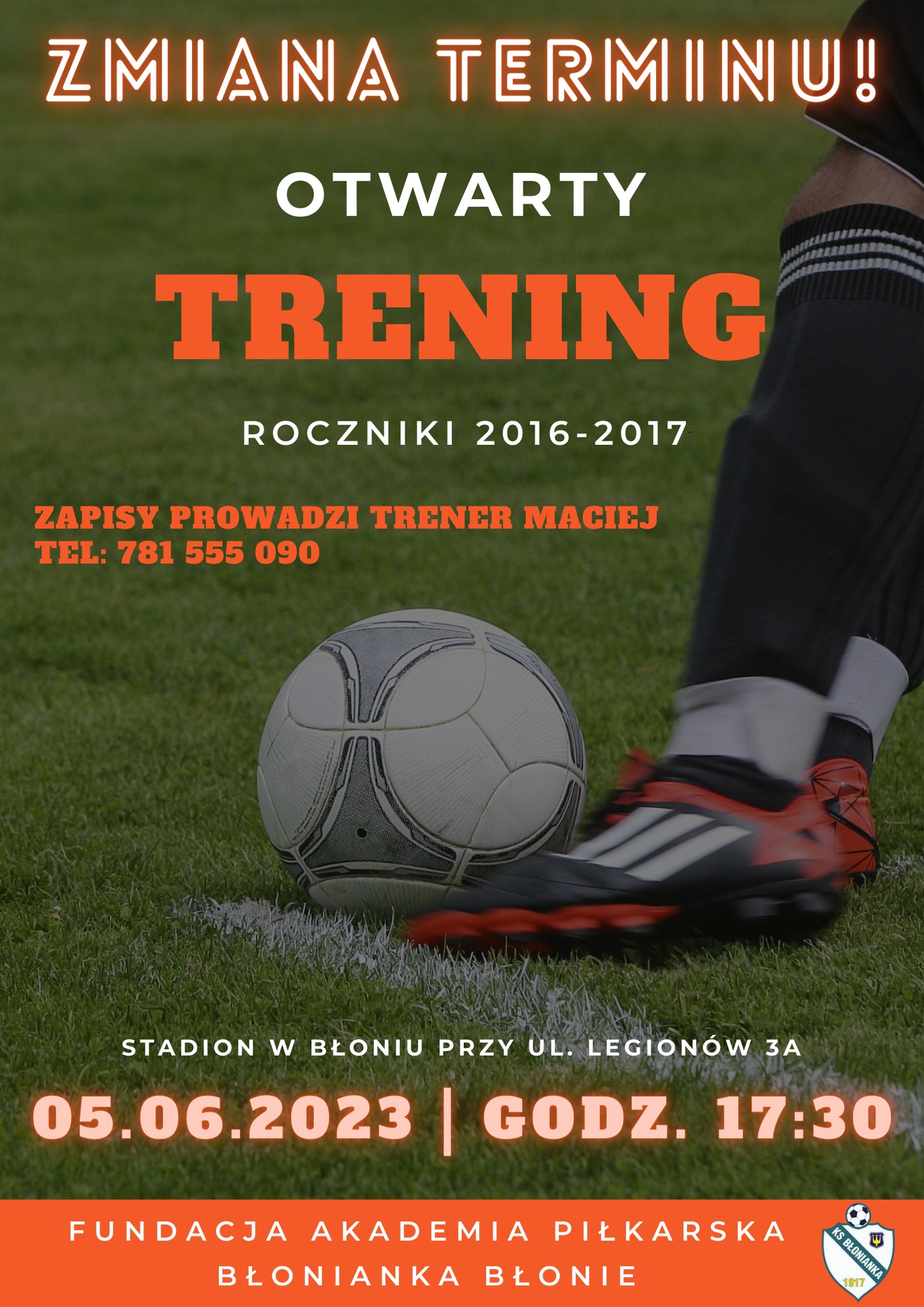 Read more about the article Otwarty trening – zmiana terminu