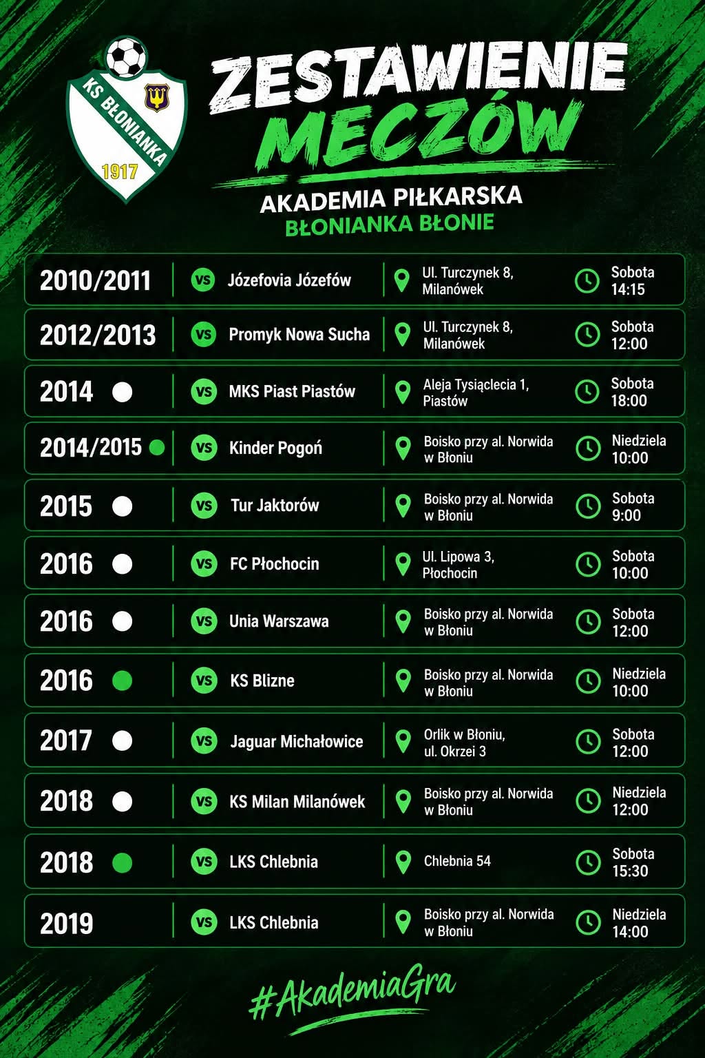 Read more about the article ⚽️ Przed nami kolejny meczowy weekend! 💚🖤